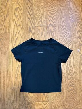 Alphalete Baby Tee Short Sleeve Crew Tee with Small Logo